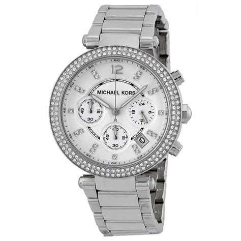 michael kors silver chronograph ladies watch mk5353|Michael Kors chronograph silver dial.